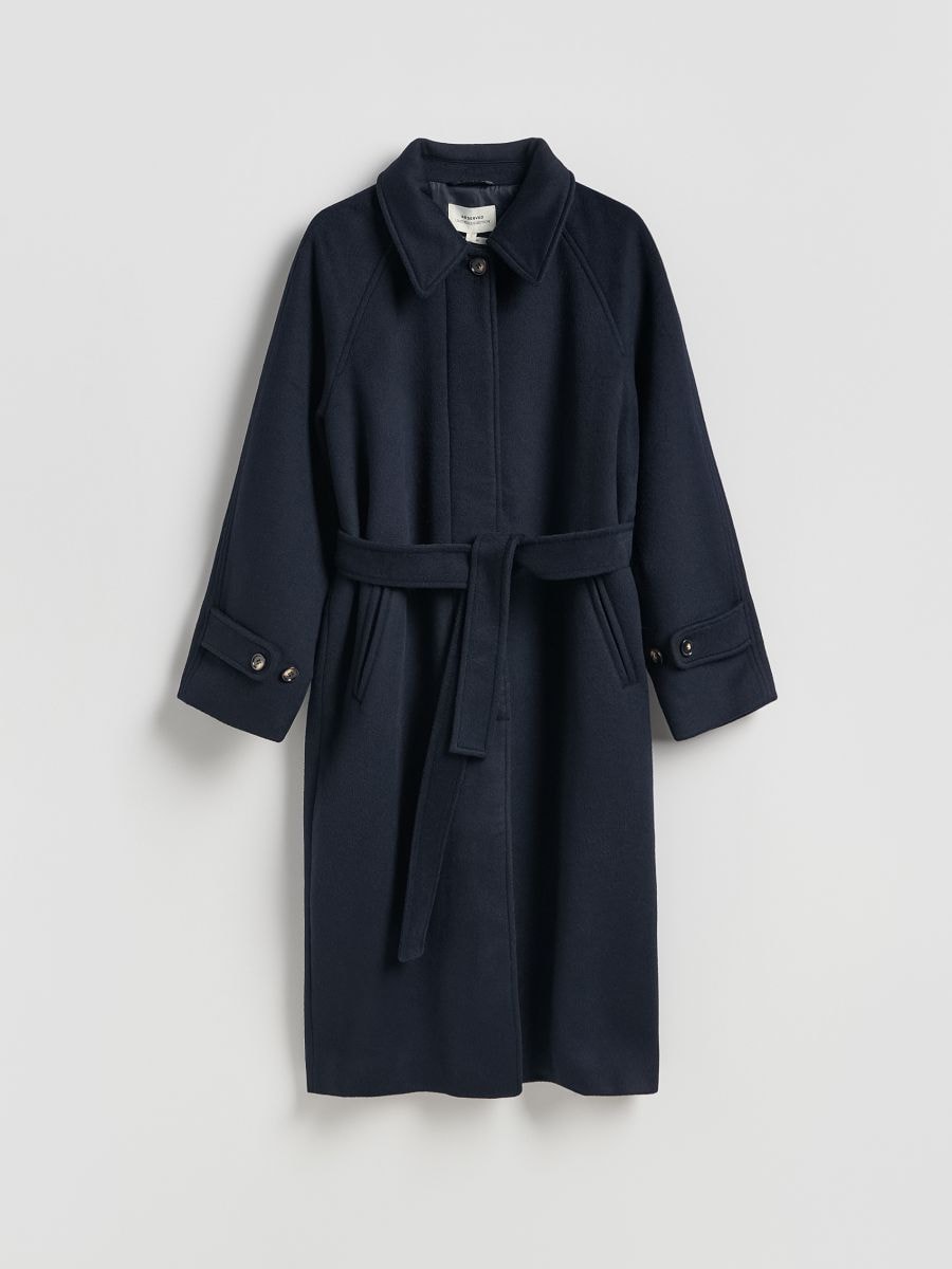 Wool blend coat - navy - RESERVED