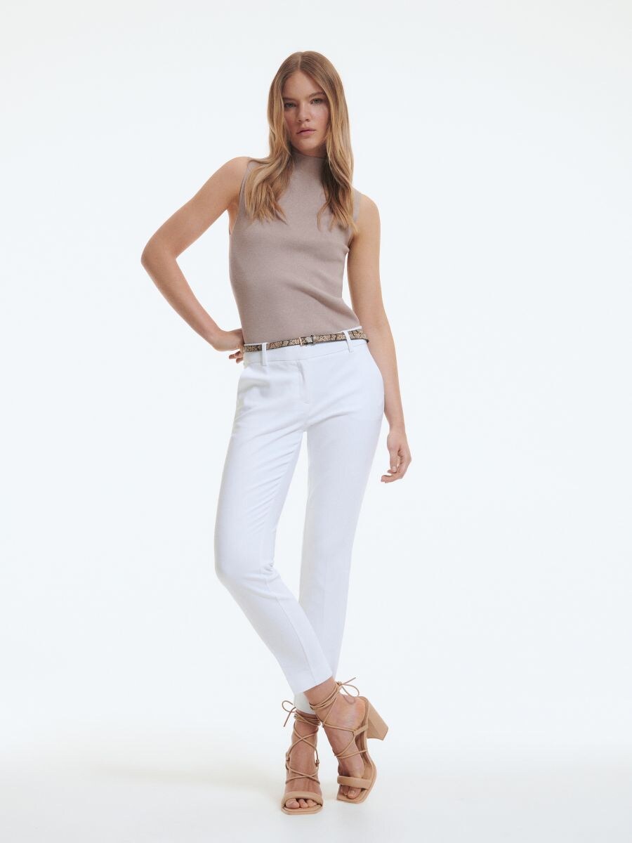 white cigarette pants