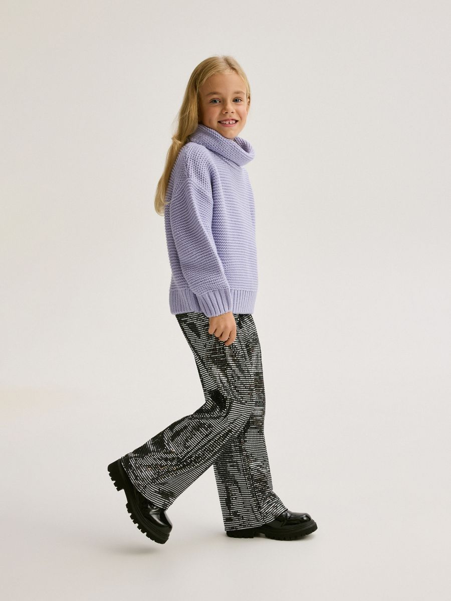 Sweater with wide turtleneck - lavender - RESERVED - 2