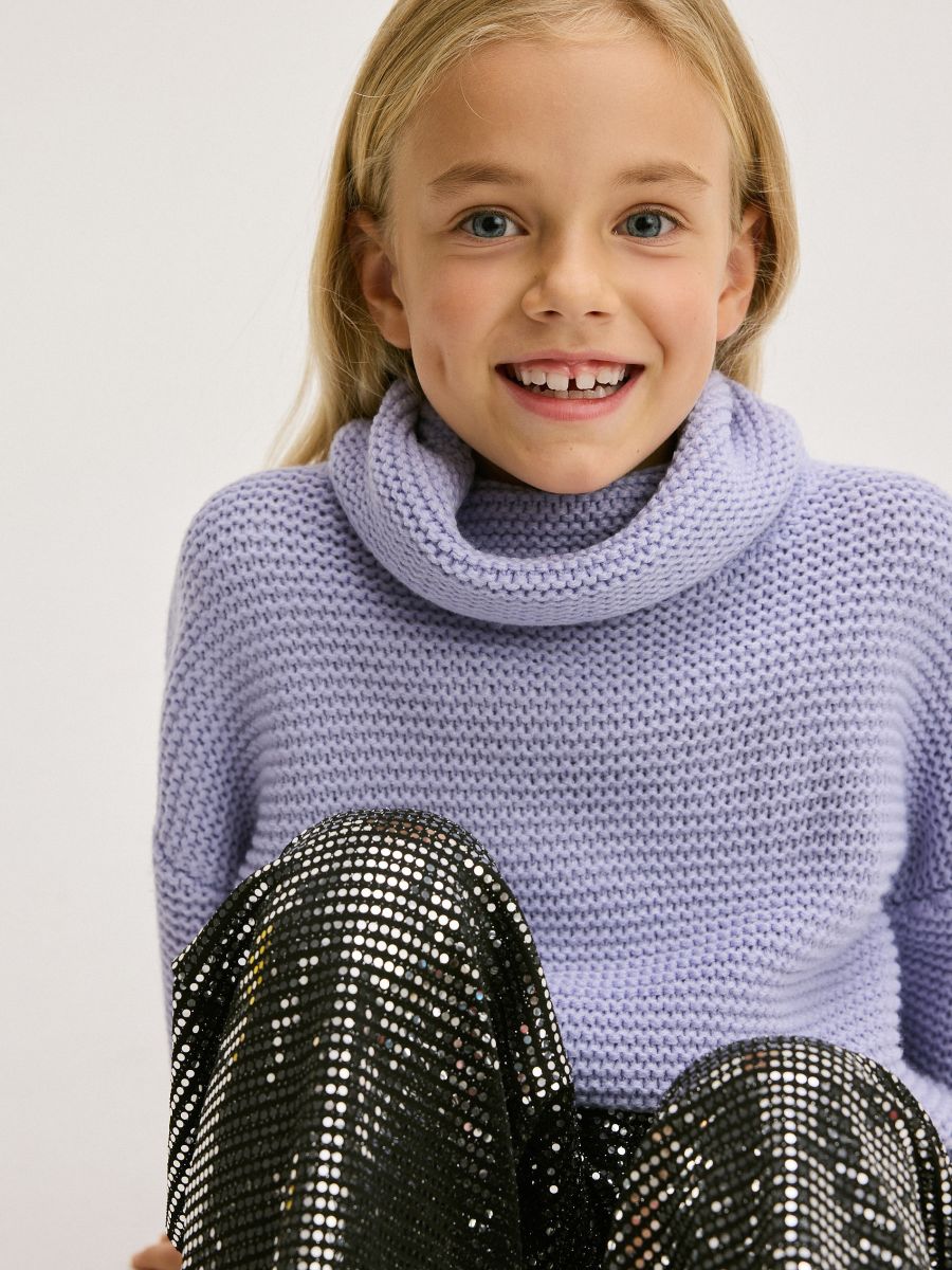 Sweater with wide turtleneck - lavender - RESERVED - 4
