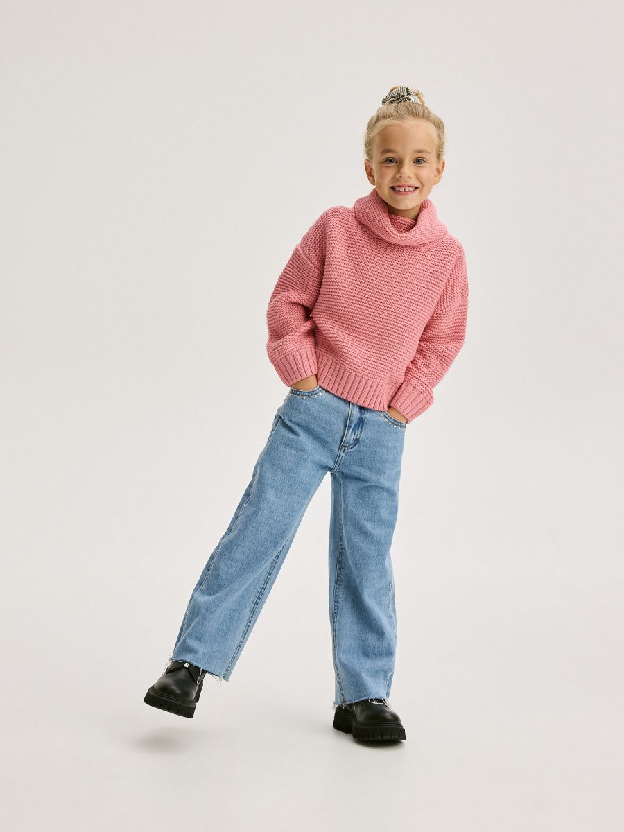 Sweater with wide turtleneck - orchid - RESERVED - 3
