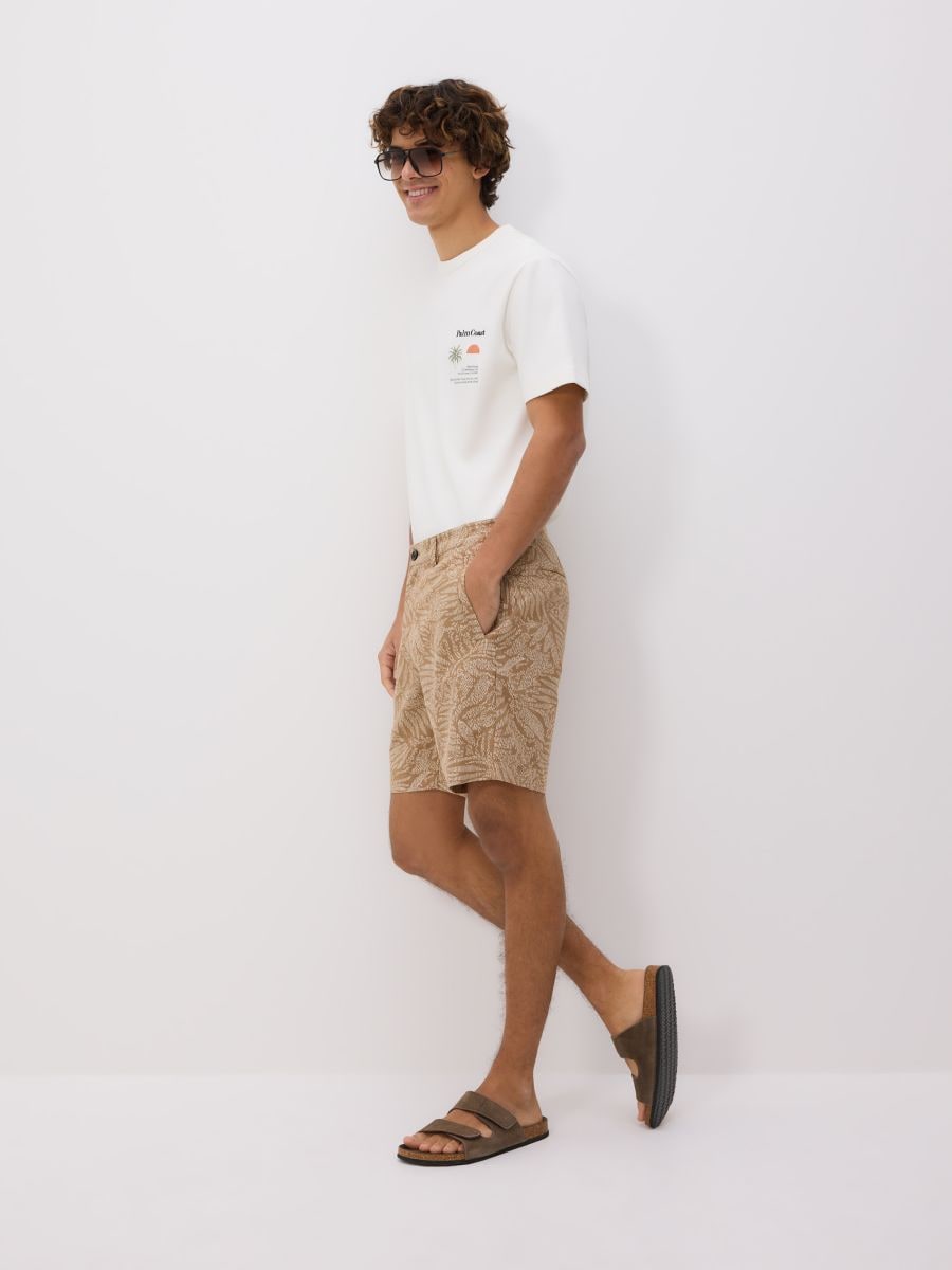 Comfort fit T-shirt with print - cream - RESERVED - 3