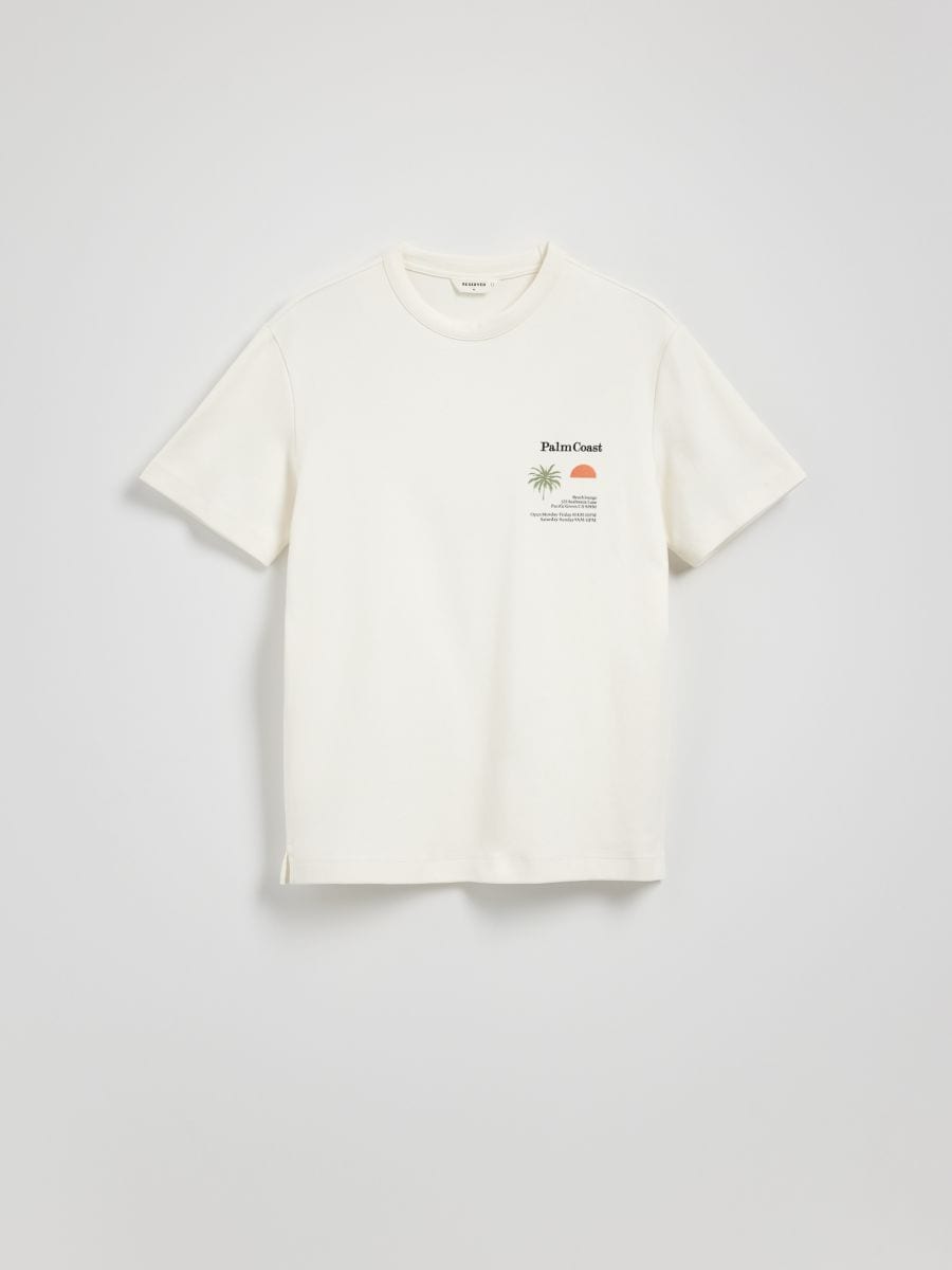 Comfort fit T-shirt with print - cream - RESERVED - 4