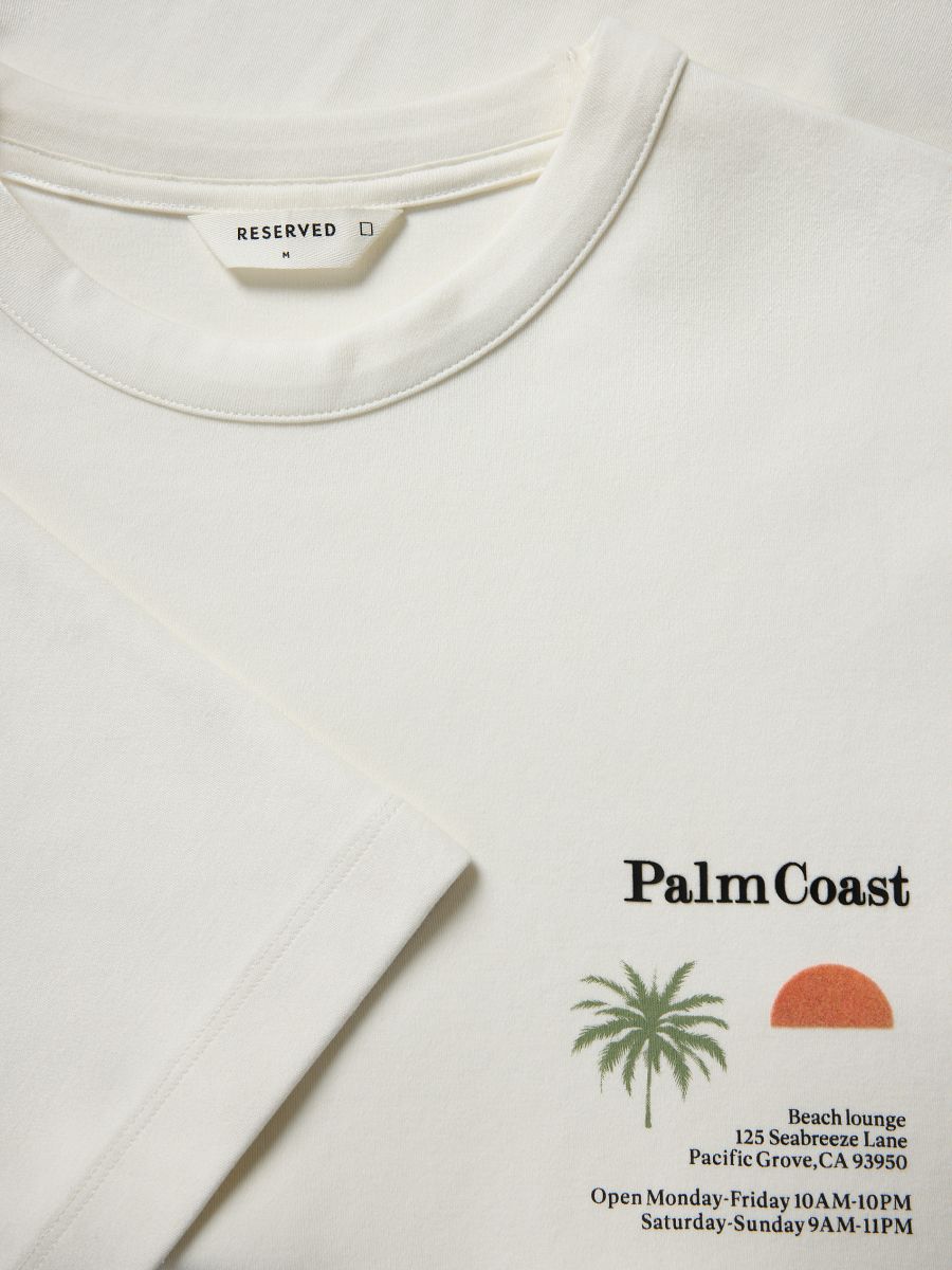 Comfort fit T-shirt with print - cream - RESERVED - 5