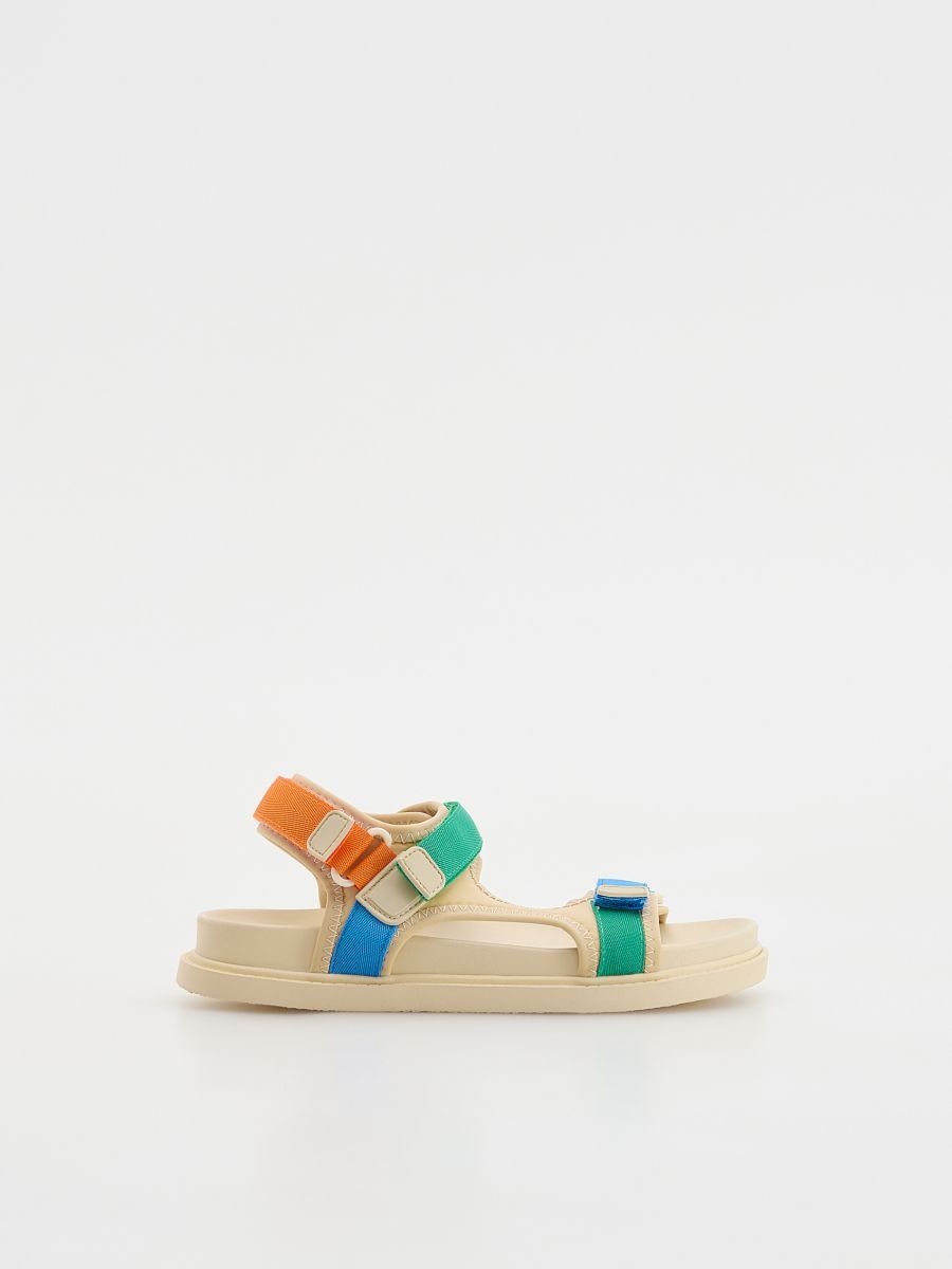 Multicoloured sandals with Velcro fastening - multicolor - RESERVED - 2