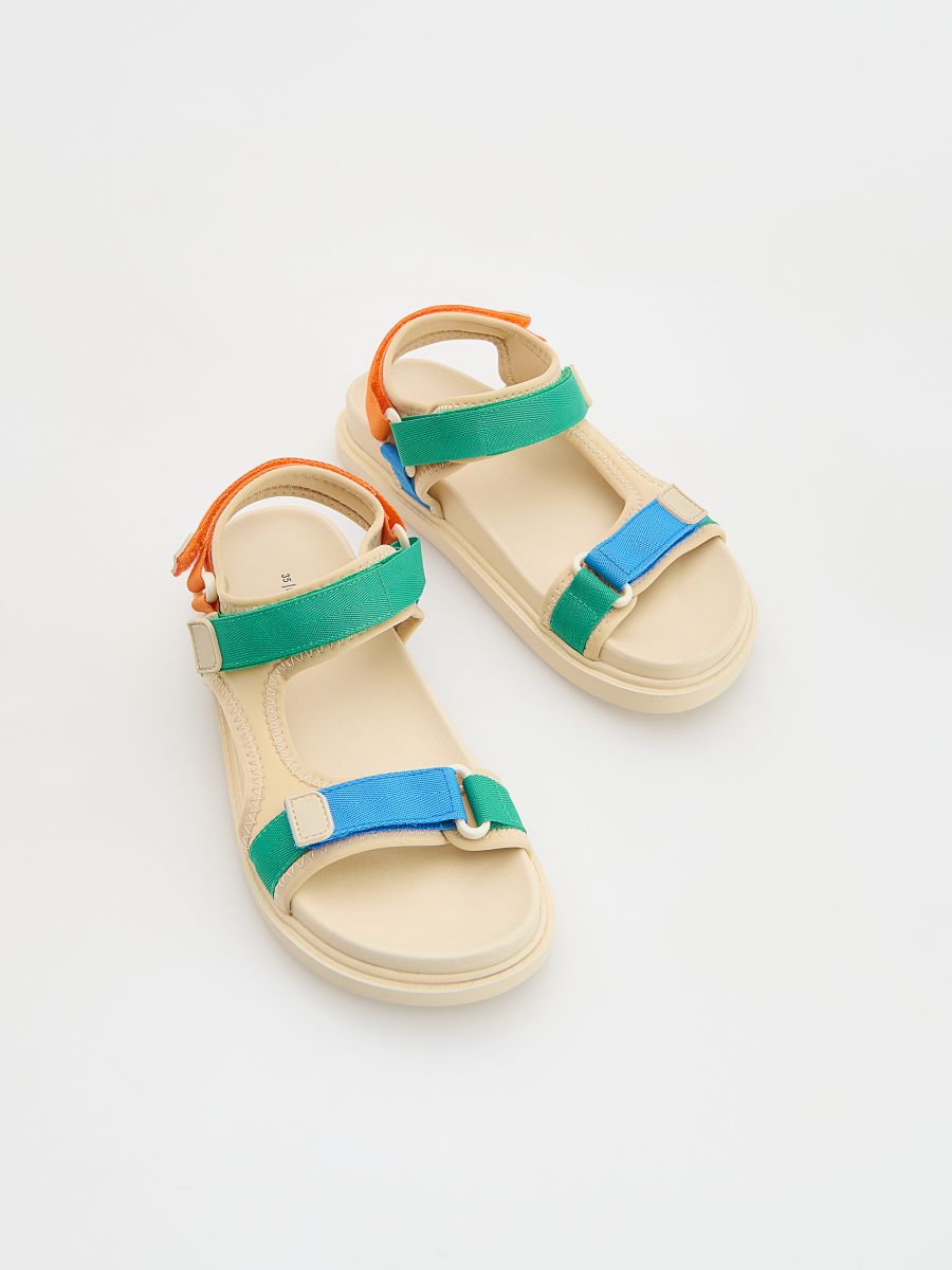 Multicoloured sandals with Velcro fastening - multicolor - RESERVED - 3