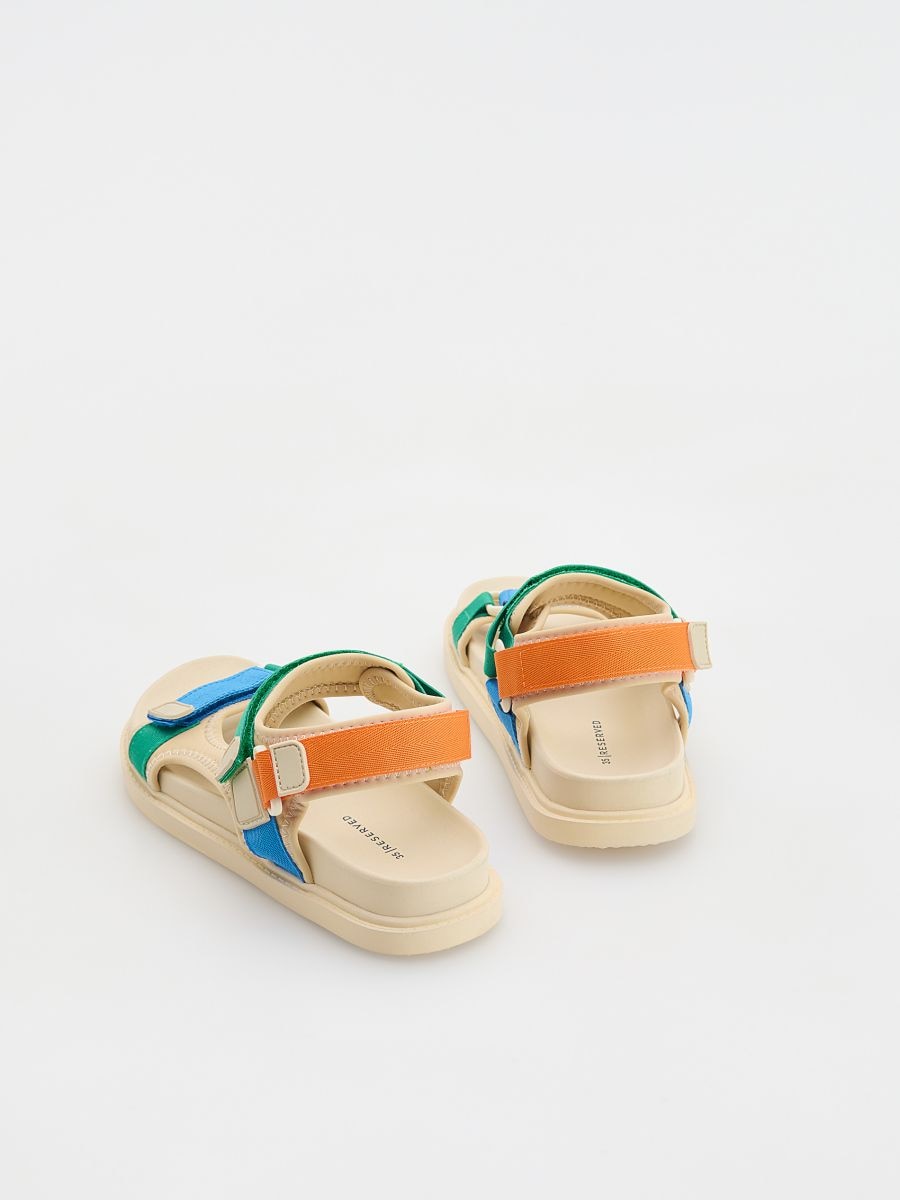 Multicoloured sandals with Velcro fastening - multicolor - RESERVED - 4