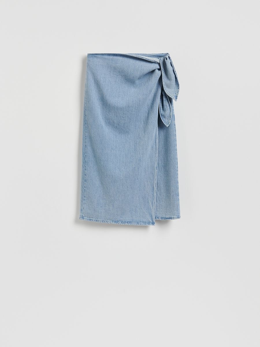 Denim midi skirt - blue - RESERVED