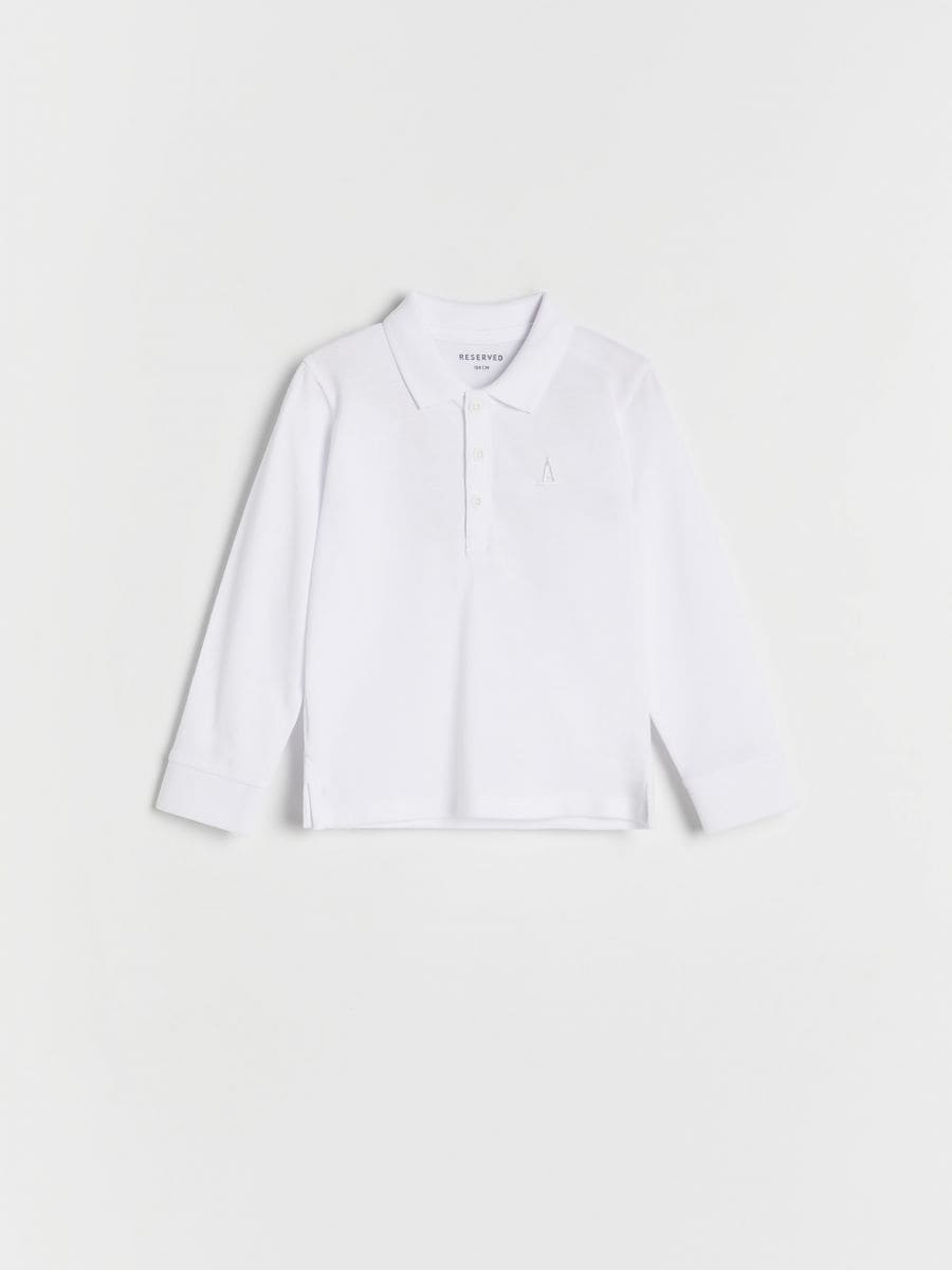 girls white long sleeve polo shirts