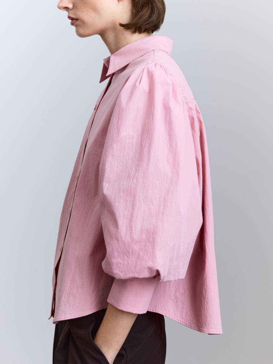 Shirt with puffy sleeves - pastel pink - RESERVED