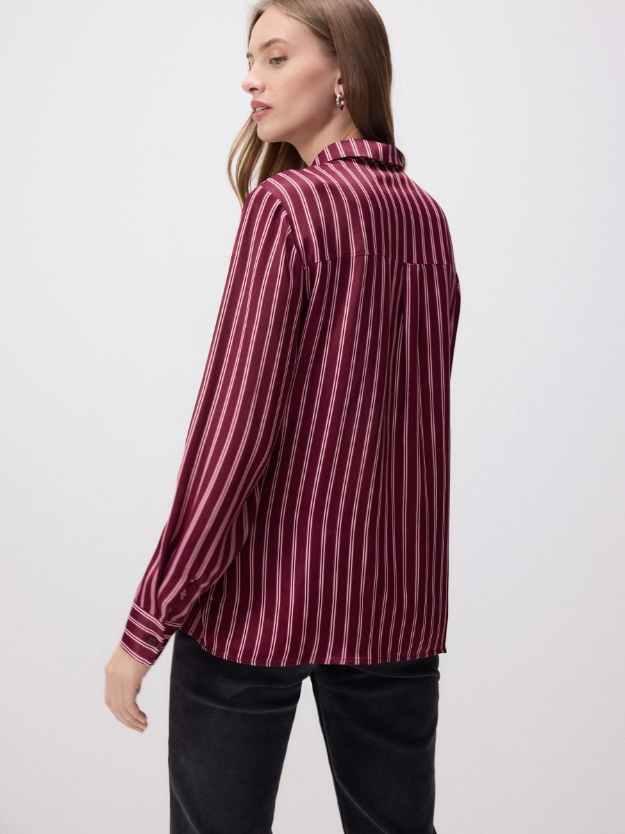 Srajca regular iz viskoze - burgundy - RESERVED - 3