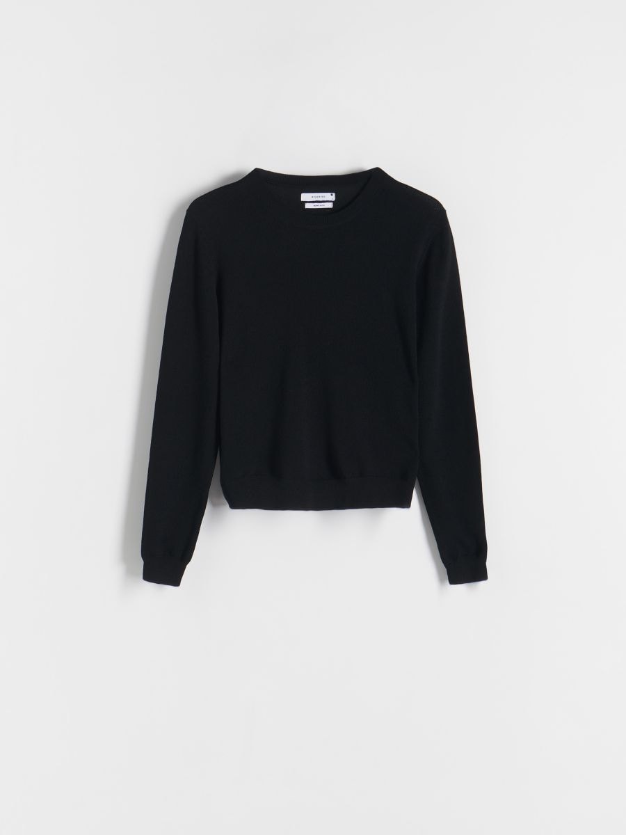 Džemper od merino vune - crno - RESERVED - 3