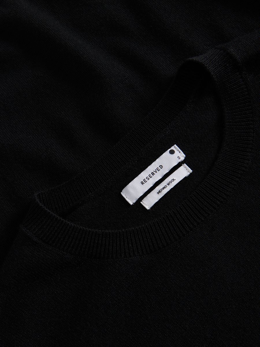 Džemper od merino vune - crno - RESERVED - 4