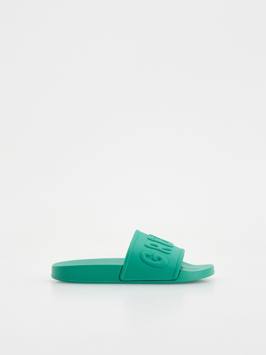 Rubber slides with print - green - RESERVED - 3