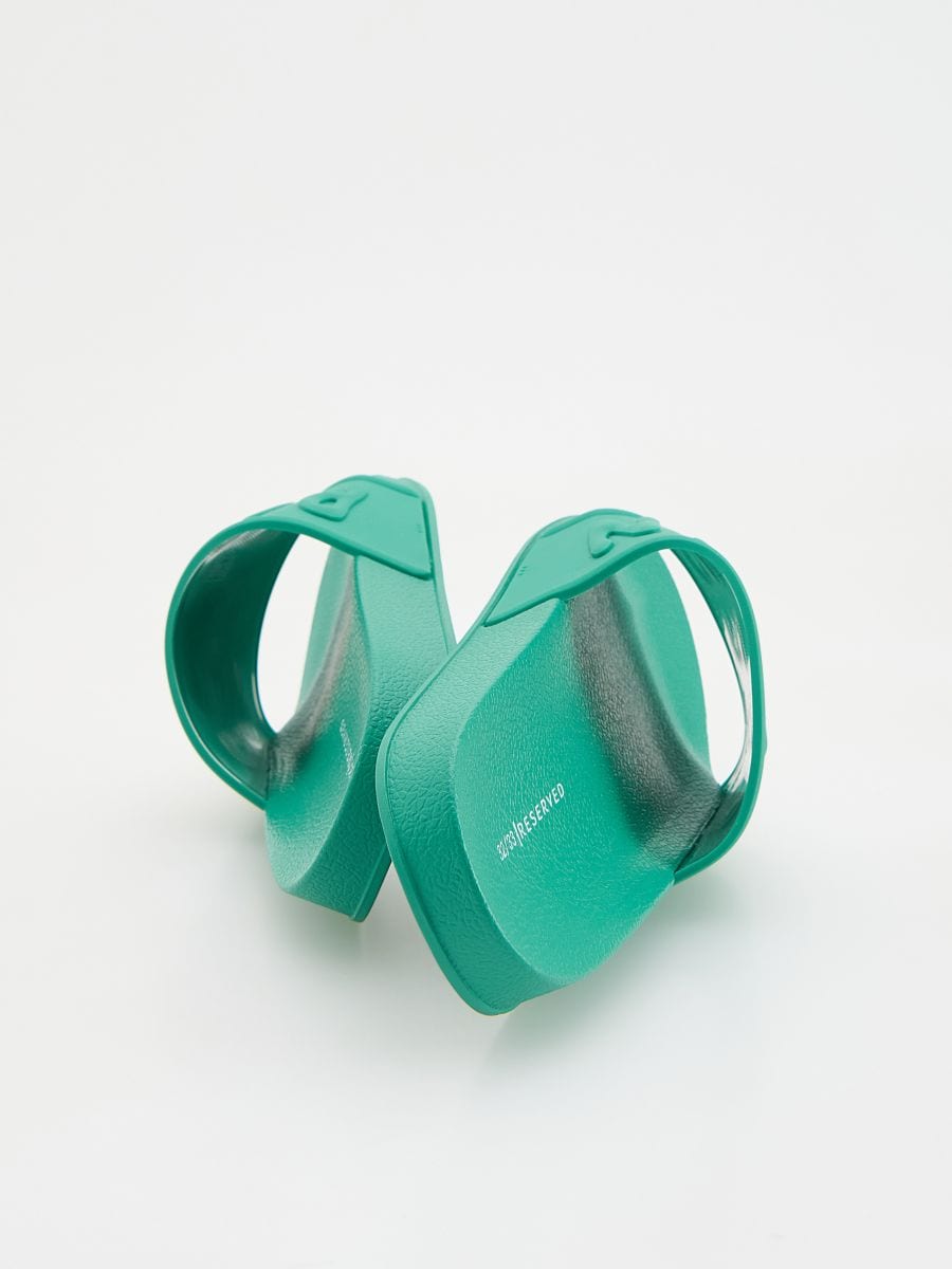 Rubber slides with print - green - RESERVED - 2