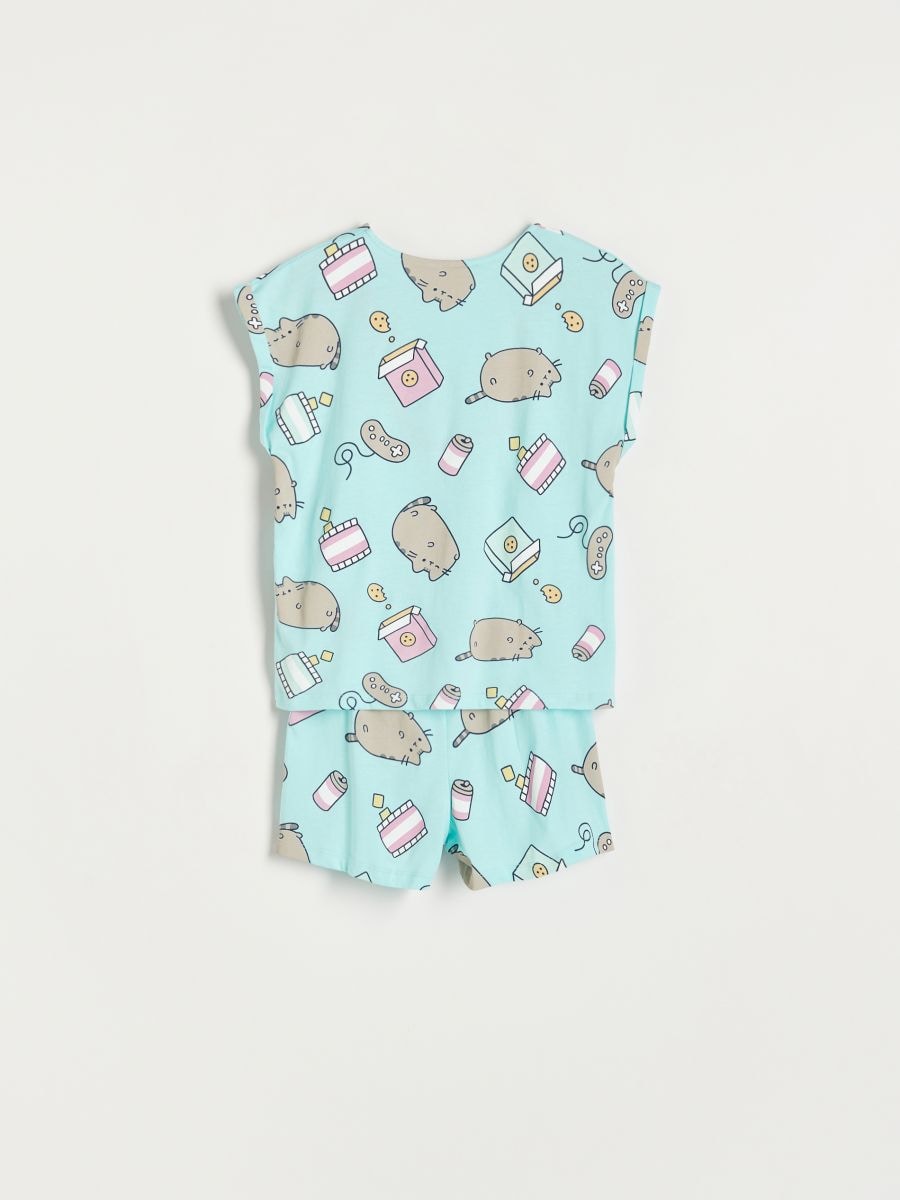 Pusheen two-piece PJs - pale turquoise - RESERVED - 2