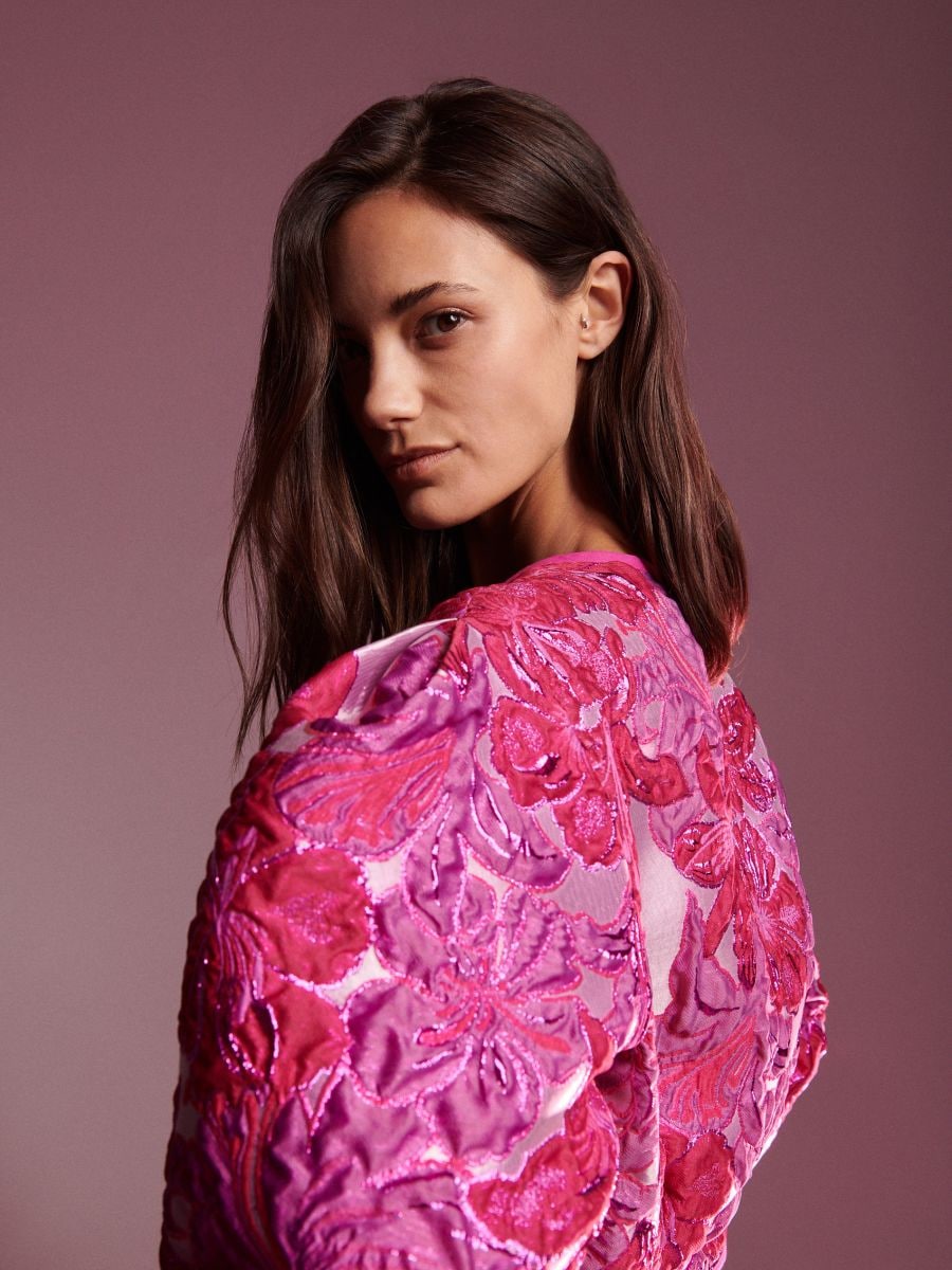 Patterned blazer - hot pink - RESERVED - 4