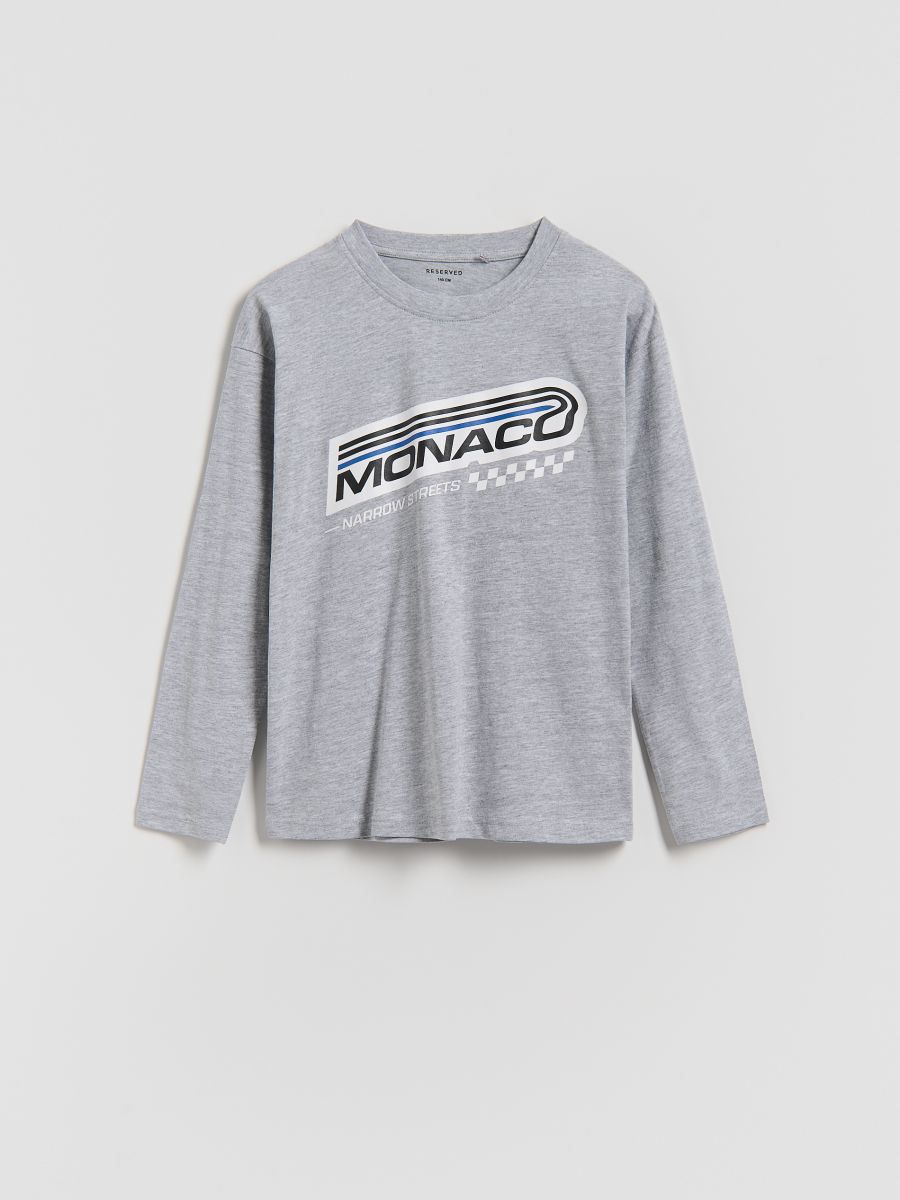 Cotton long sleeve T-shirt - light grey - RESERVED