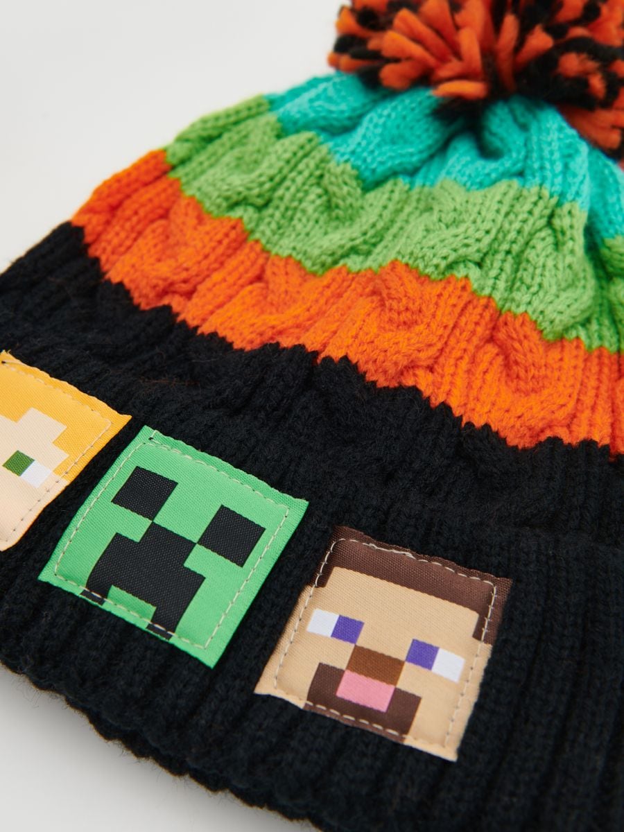 Minecraft beanie with pom pom - black - RESERVED - 2