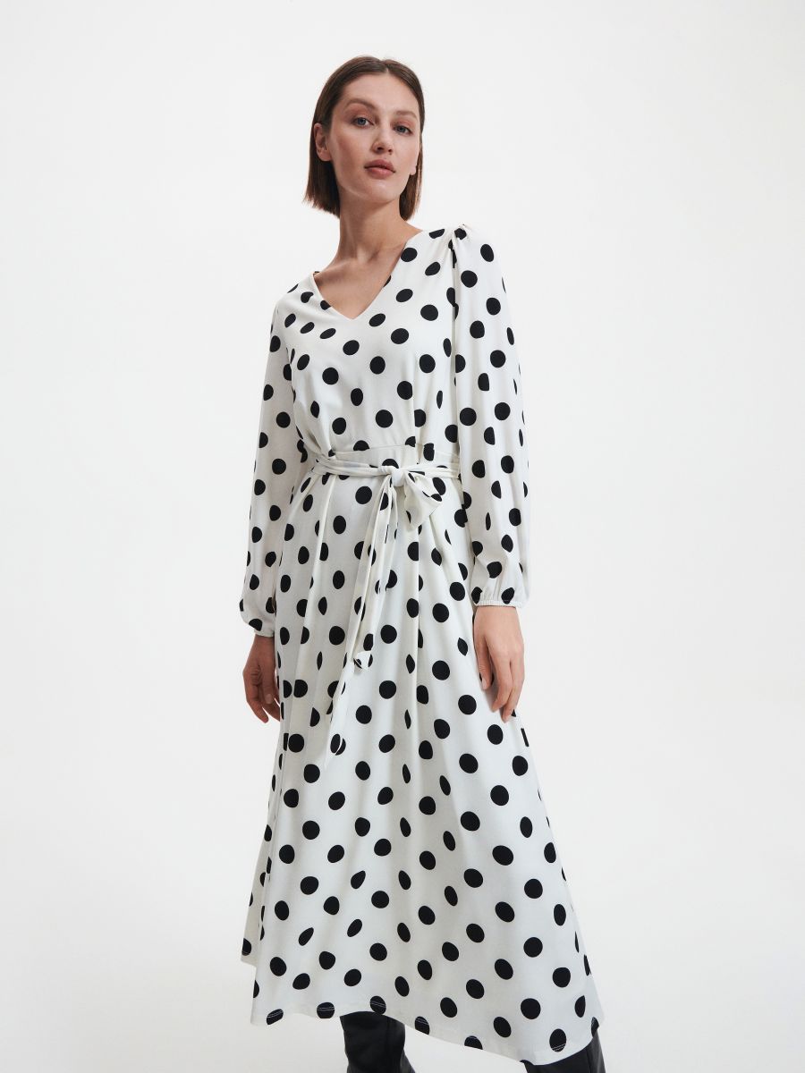 Gepunktetes Kleid - creme - RESERVED - 4