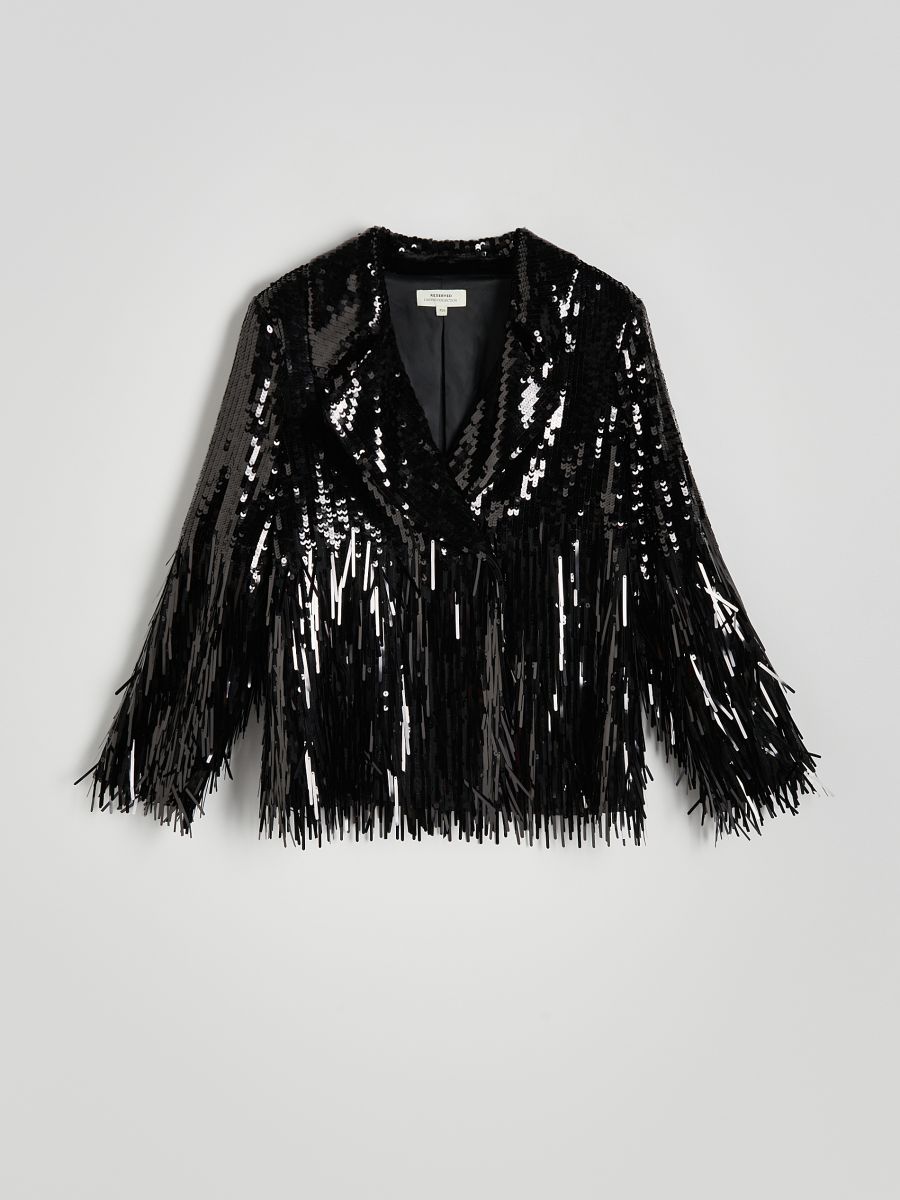Shiny jacket with sequins - black - RESERVED - 2