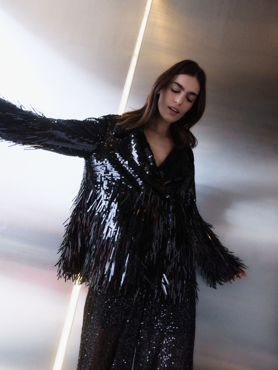 Shiny jacket with sequins - black - RESERVED - 2