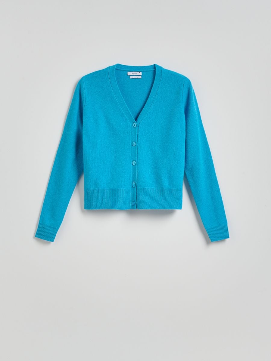 Cardigan en laine - bleu klein - RESERVED