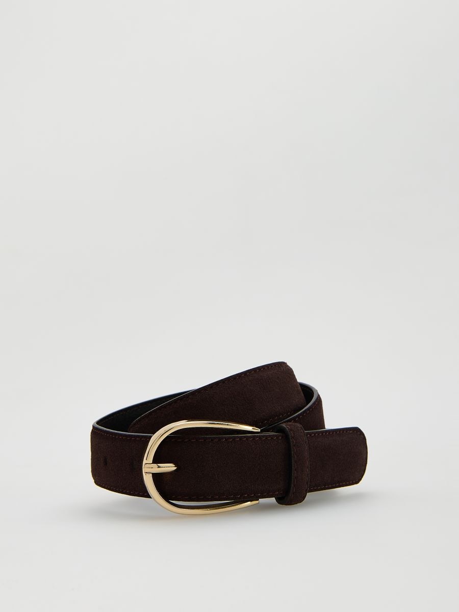 Leather belt - dark brown - RESERVED