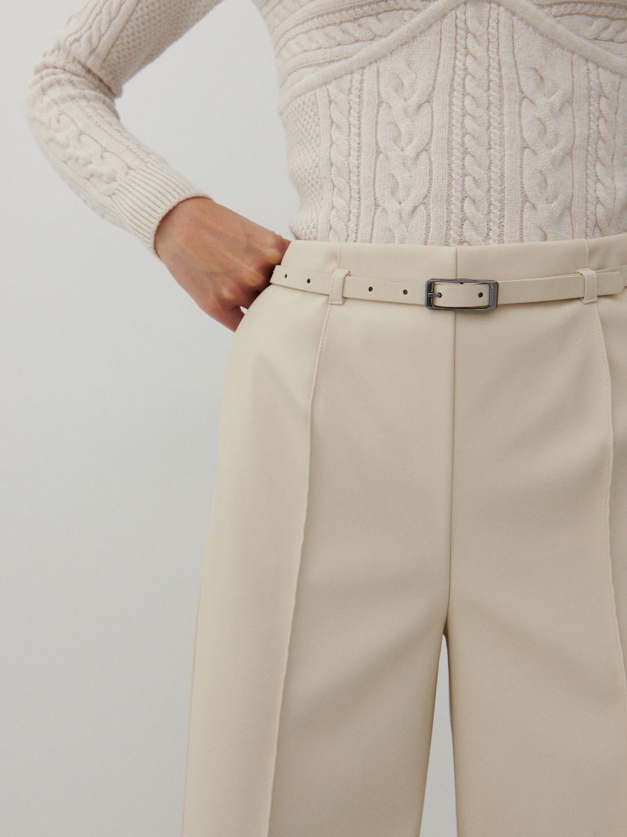 Faux leather trousers Color beige - RESERVED - 2635I-80X