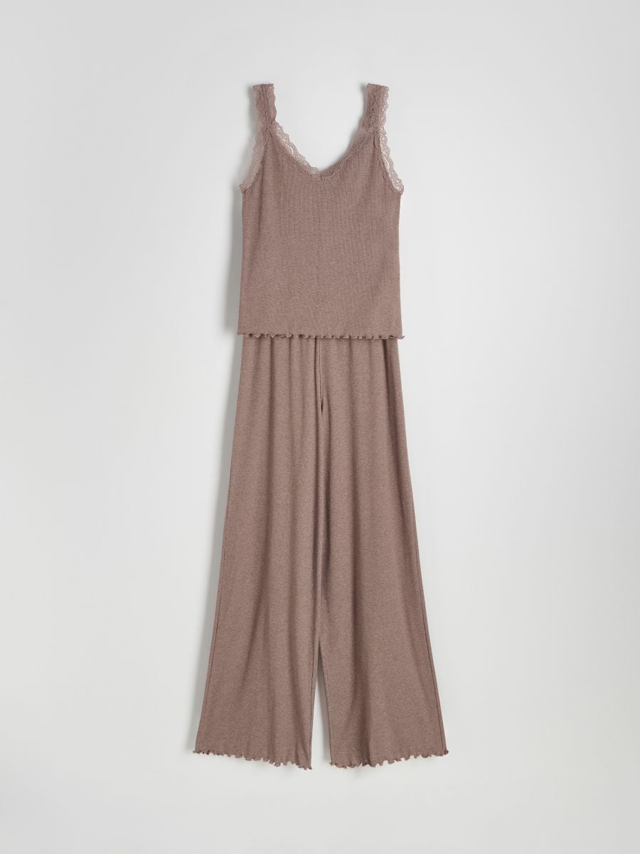 Zweiteiliges Pyjama-Set mit Spitzendetails - malve - RESERVED - 5