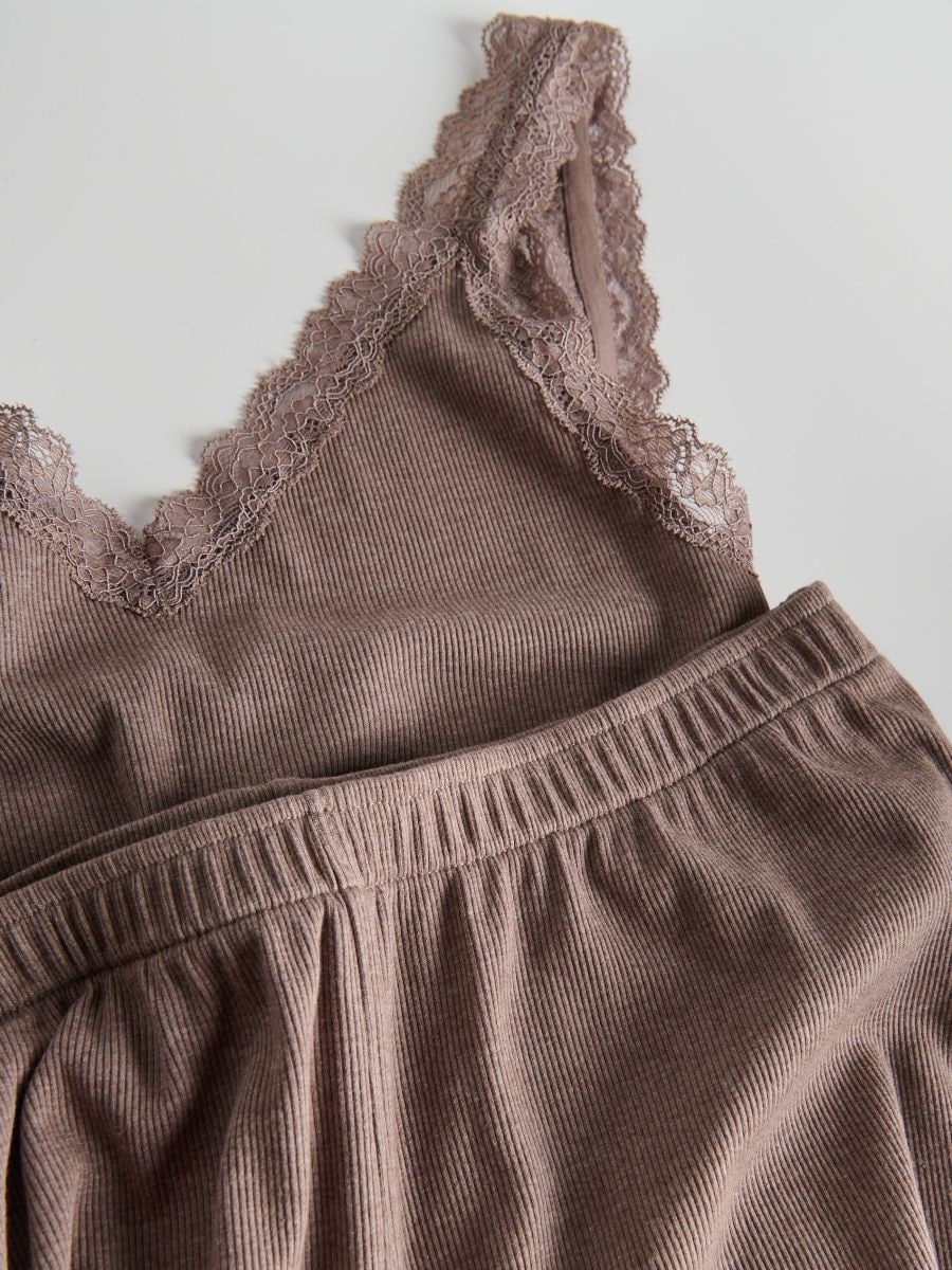 Zweiteiliges Pyjama-Set mit Spitzendetails - malve - RESERVED - 6