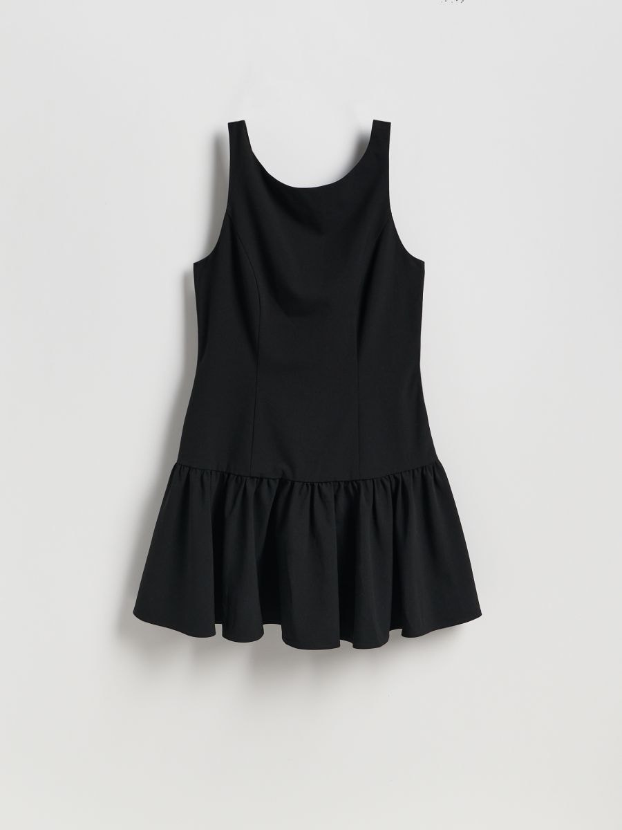 Vestido con lazo - negro - RESERVED