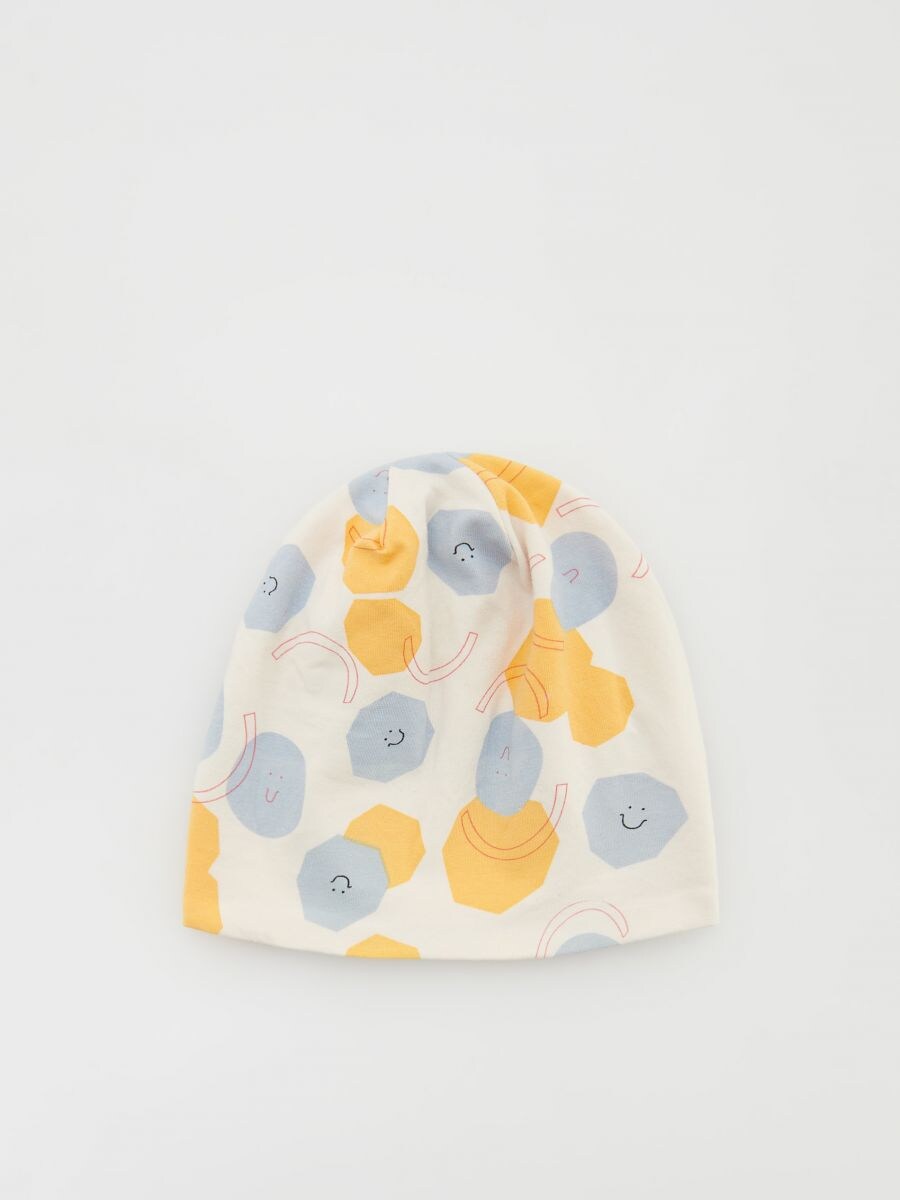 Beanie with print - cream - RESERVED - 2