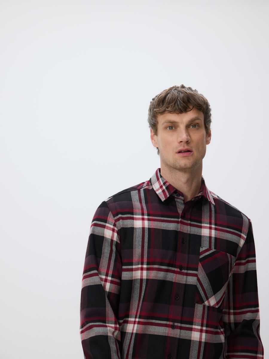 Regular fit check shirt - red - RESERVED