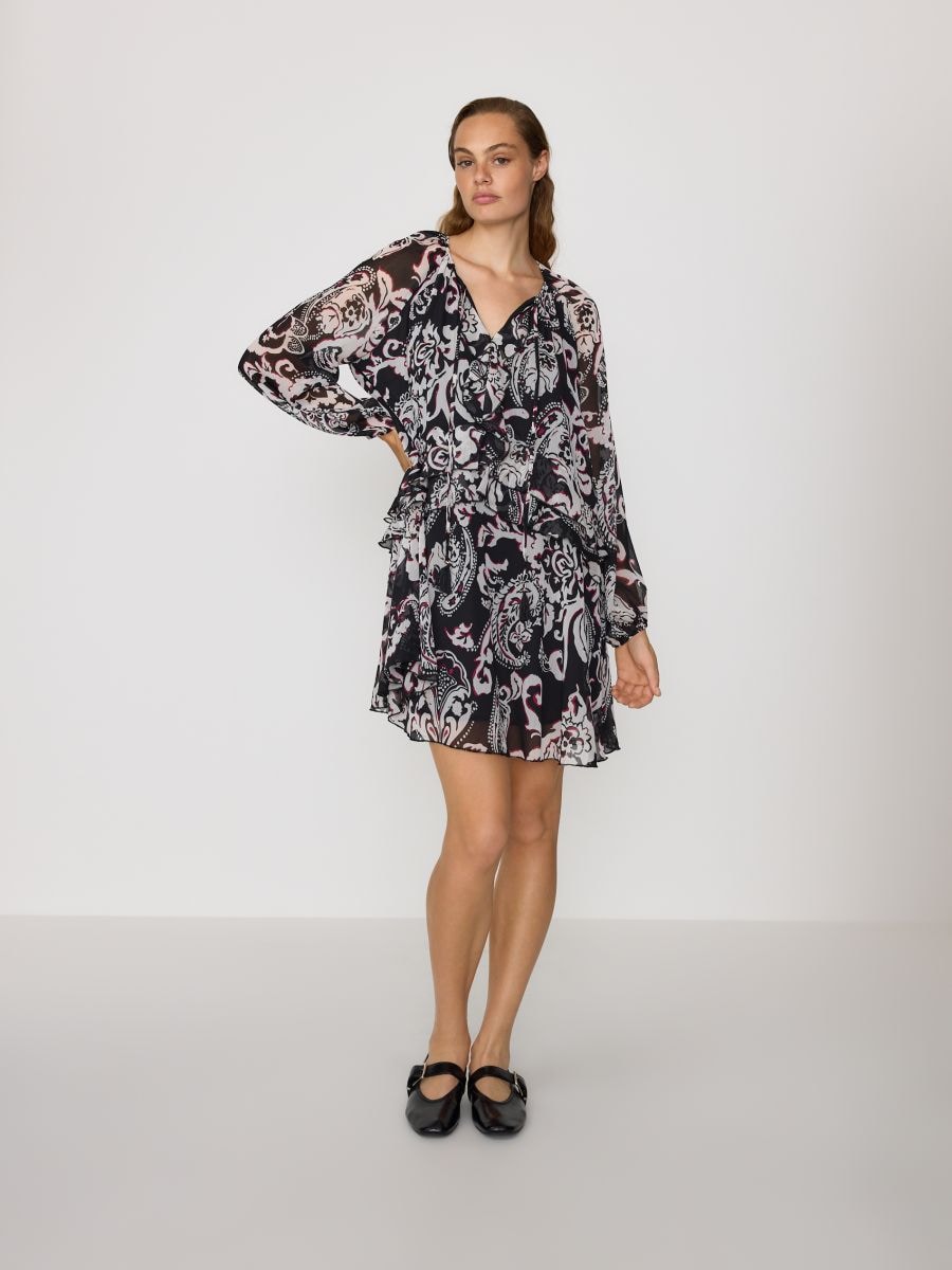 Patterned mini dress - multicolor - RESERVED