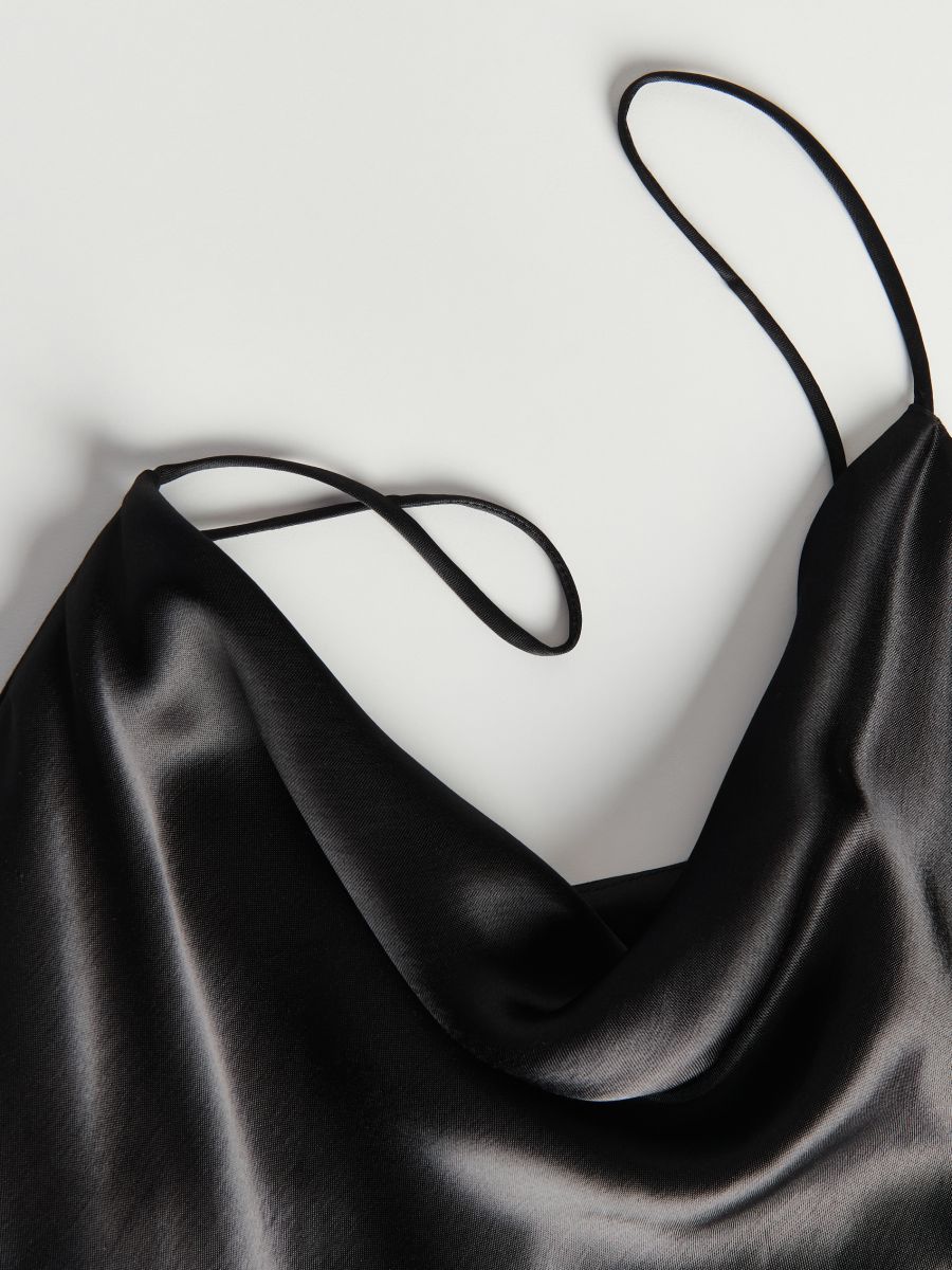 Satinbluse - schwarz - RESERVED - 4