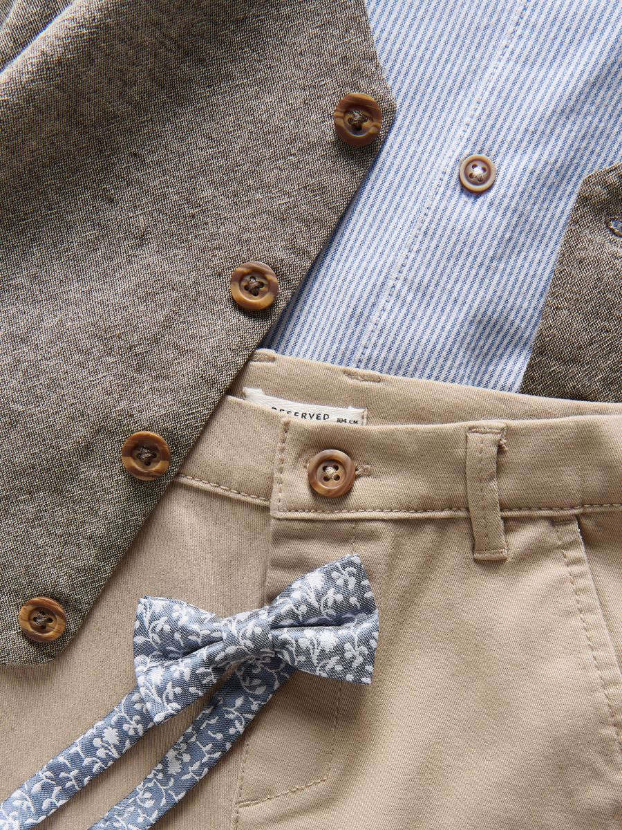 Elegant set with bow tie - light blue - RESERVED - 6