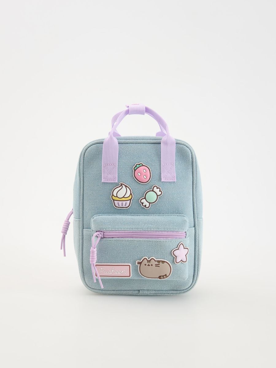 Pusheen backpack with patches - light blue - RESERVED