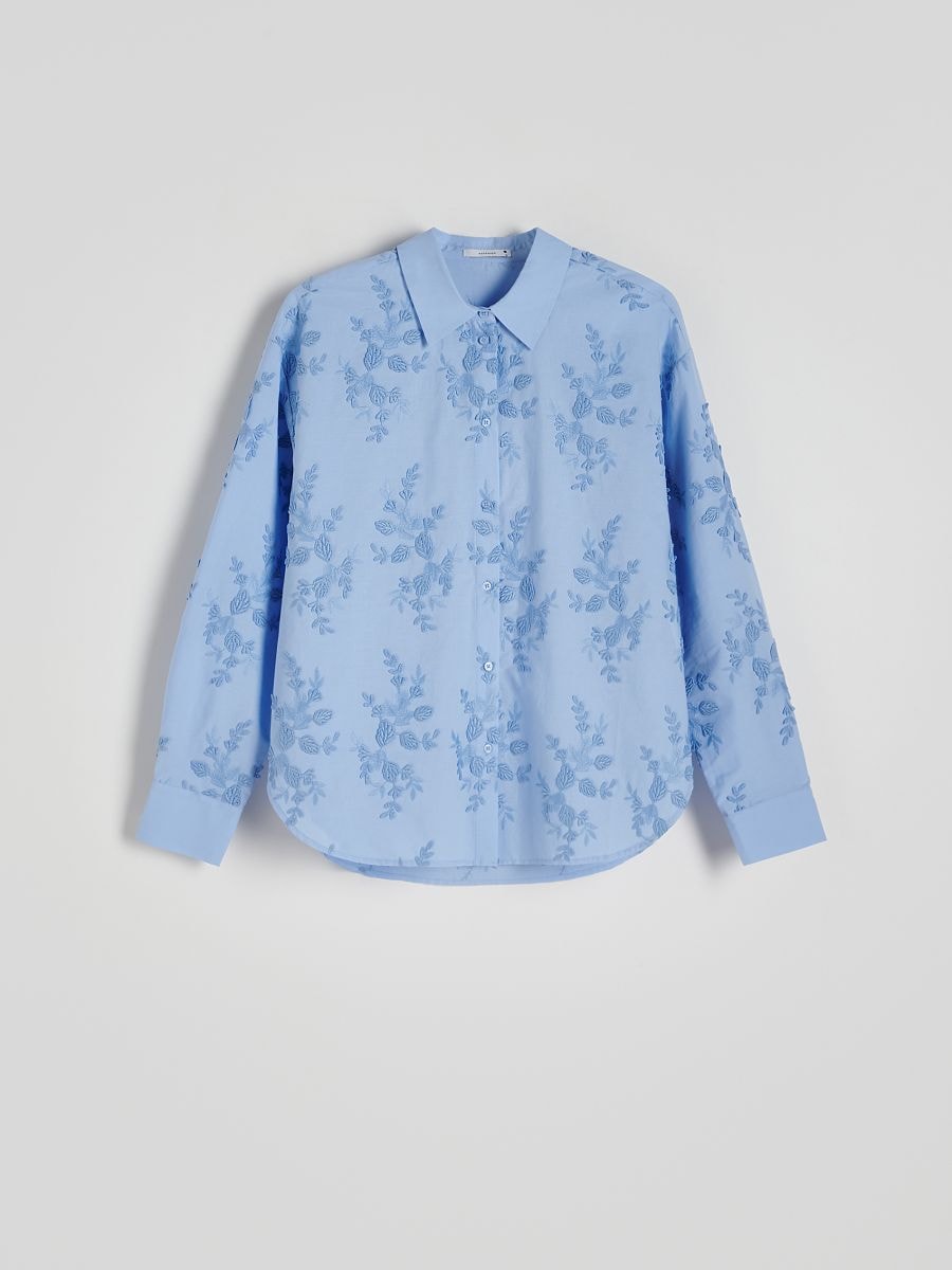 Blouse with embroidery - pale blue - RESERVED - 3