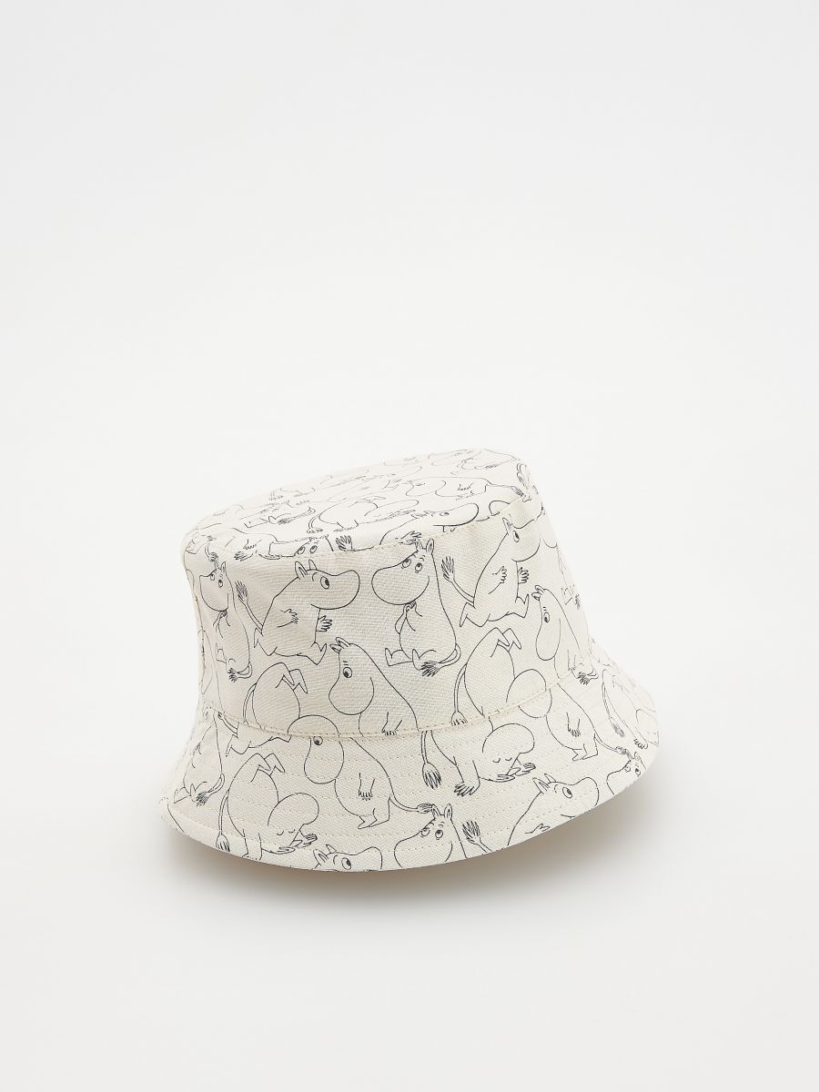 Šešir bucket hat od mešavine lana Moomin - nude - RESERVED