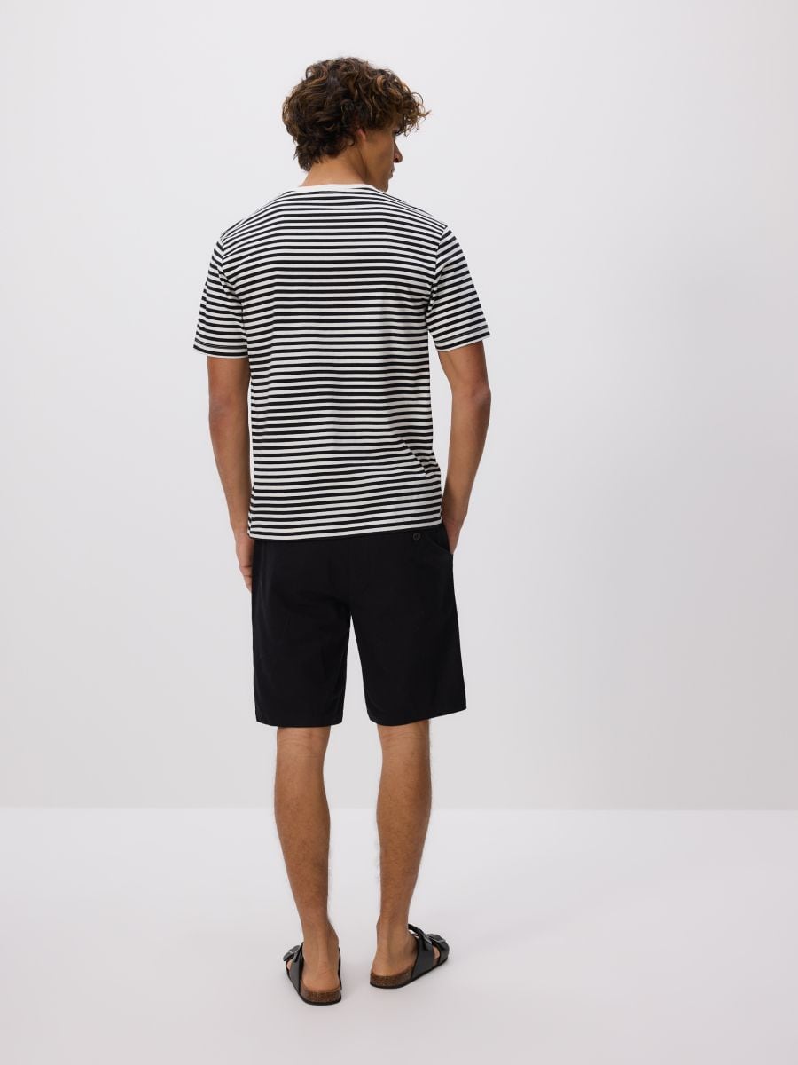 Regular fit stripe T-shirt - black - RESERVED - 3