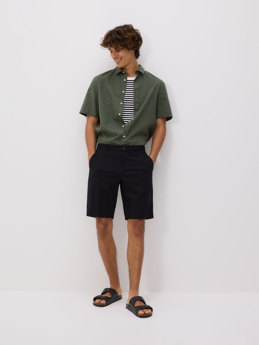 Regular fit stripe T-shirt - black - RESERVED - 4