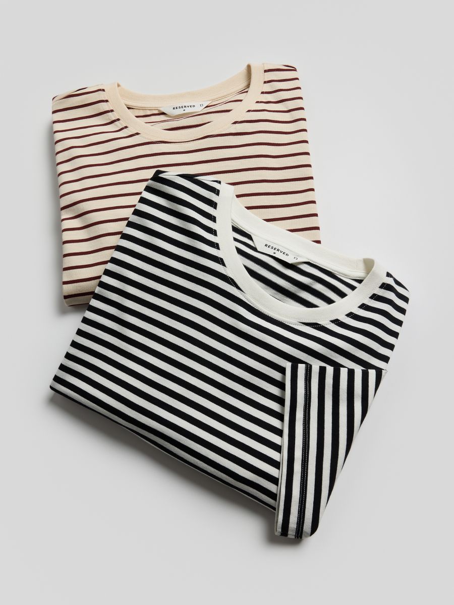 Regular fit stripe T-shirt - black - RESERVED - 6