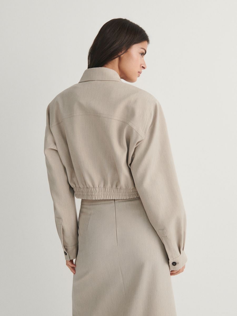 Suit style bomber jacket - beige - RESERVED - 3