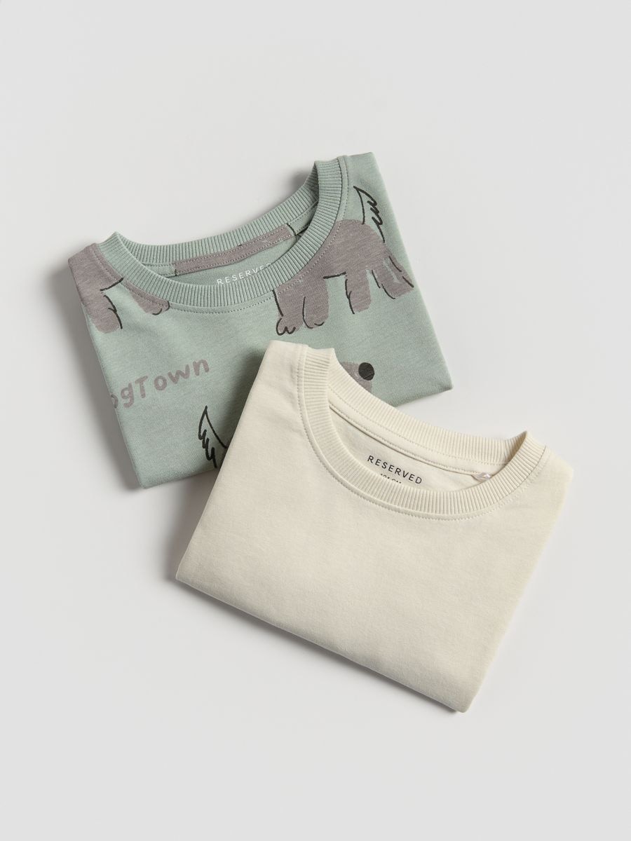Langarmshirt aus Baumwolle 2er-Pack - creme - RESERVED