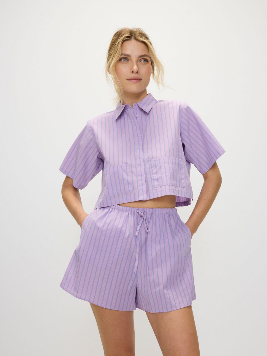 Camicia corta in cotone - uva - RESERVED - 2