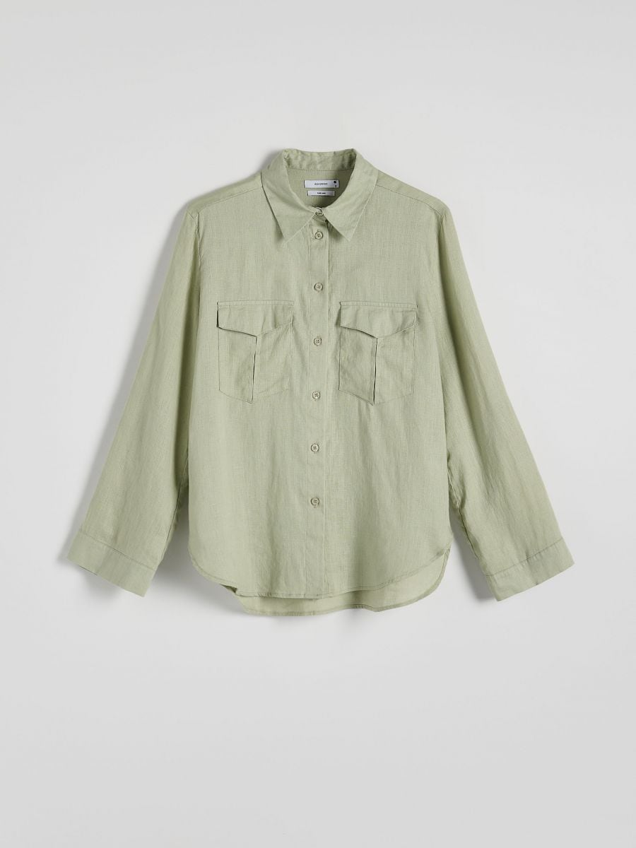 Linen shirt - pale green - RESERVED - 4