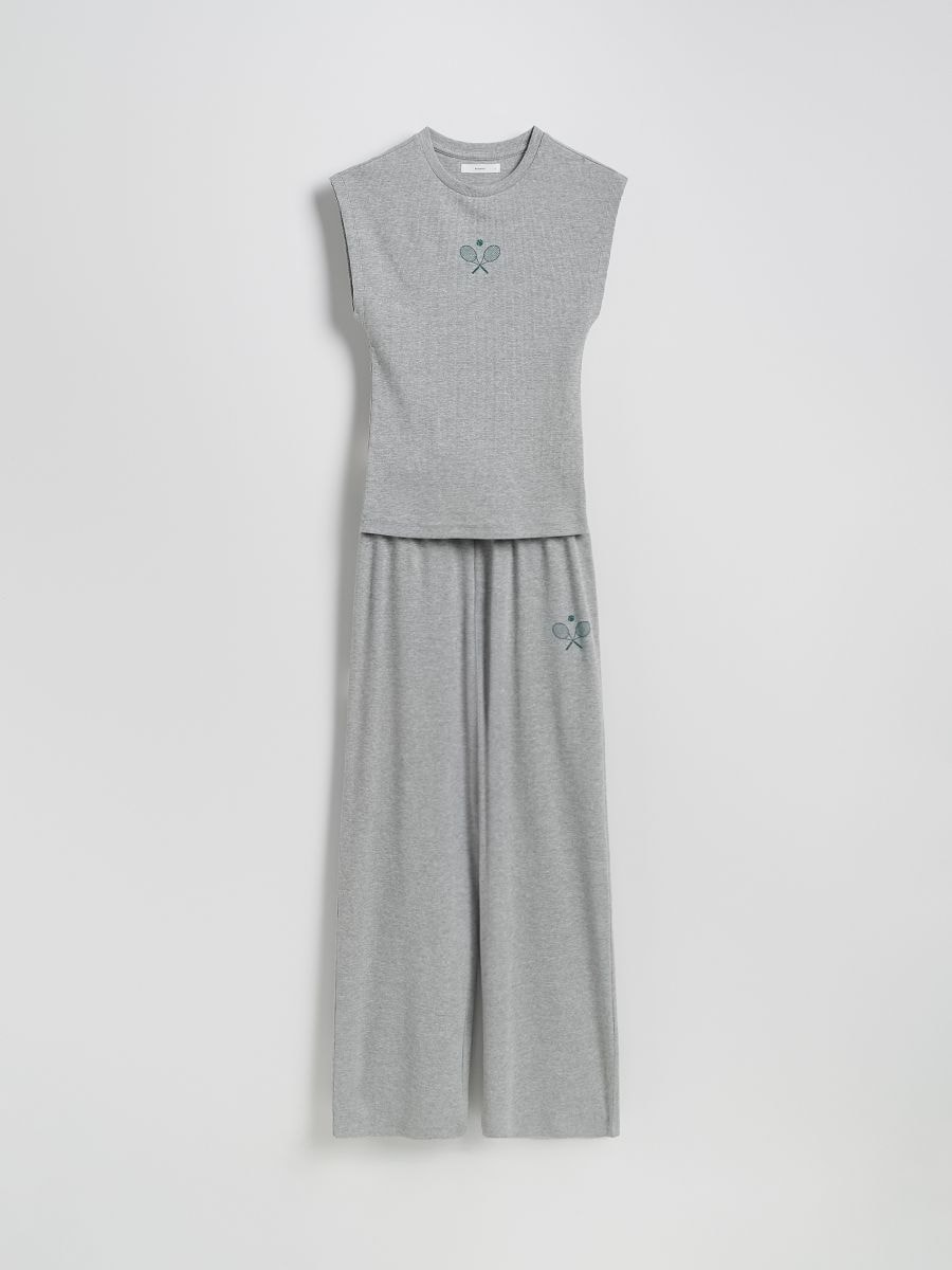 Ensemble de pyjama deux-pièces en coton - Gris clair - RESERVED - 5