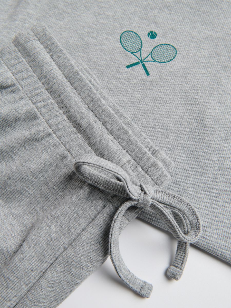 Ensemble de pyjama deux-pièces en coton - Gris clair - RESERVED - 6