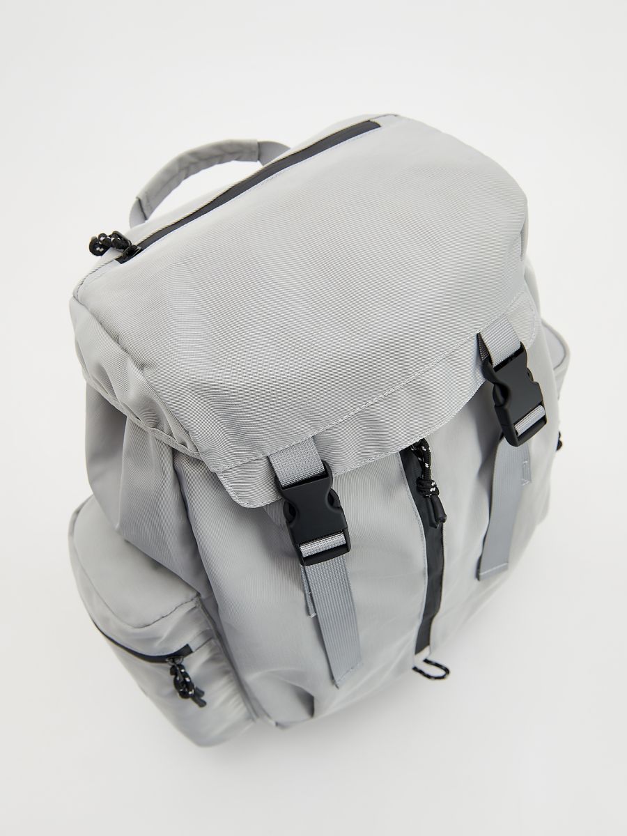Large capacity backpack with pockets - light grey - RESERVED - 4